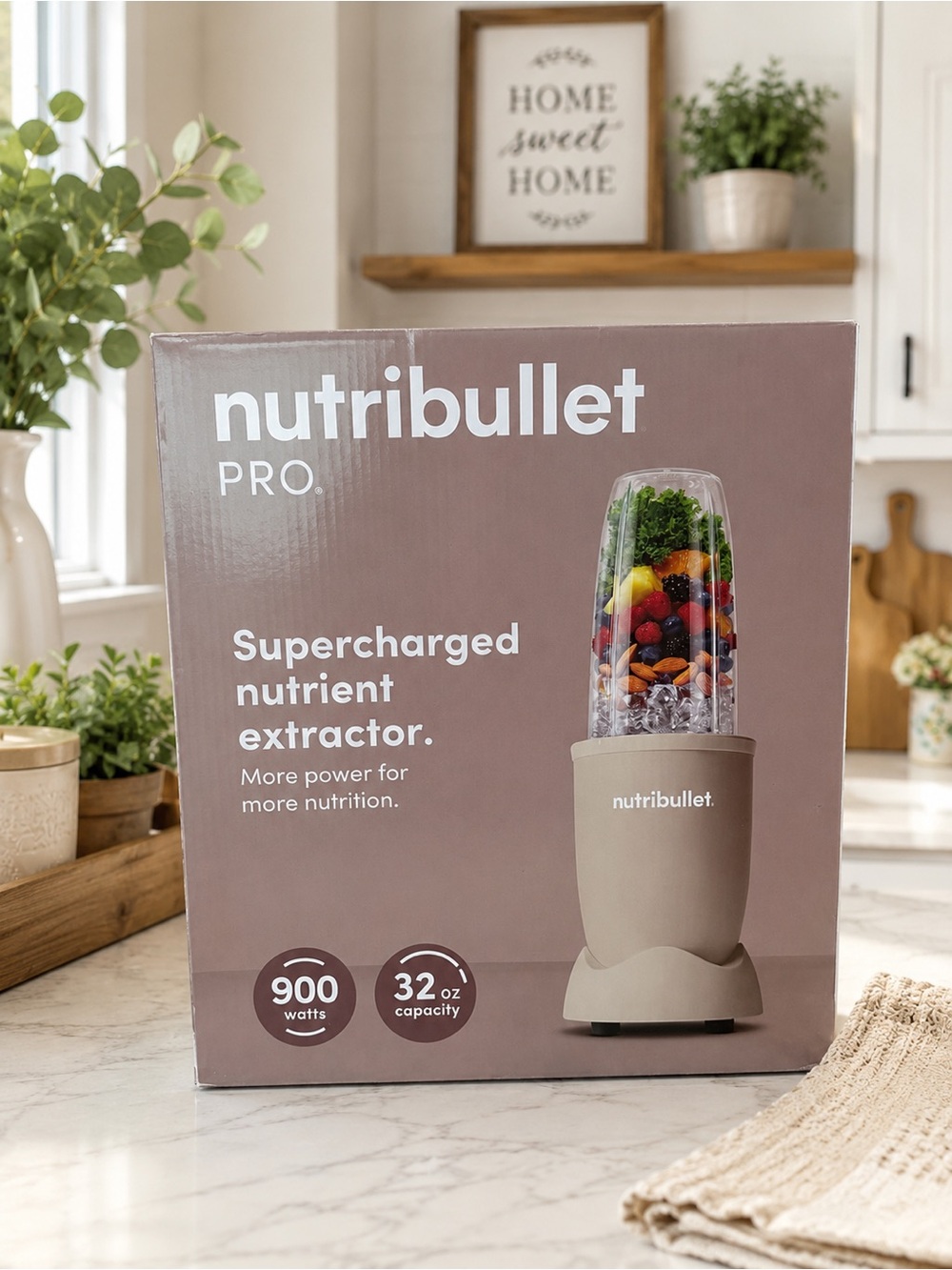 NIB NutriBullet Pro 900W Personal Blender Smoothie Maker 32 oz Cup | Taupe